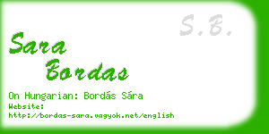 sara bordas business card