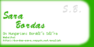 sara bordas business card